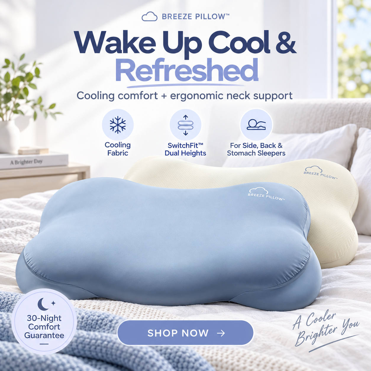 BREEZE PILLOW™ Cool Pillow – Sleep Better, Naturally.