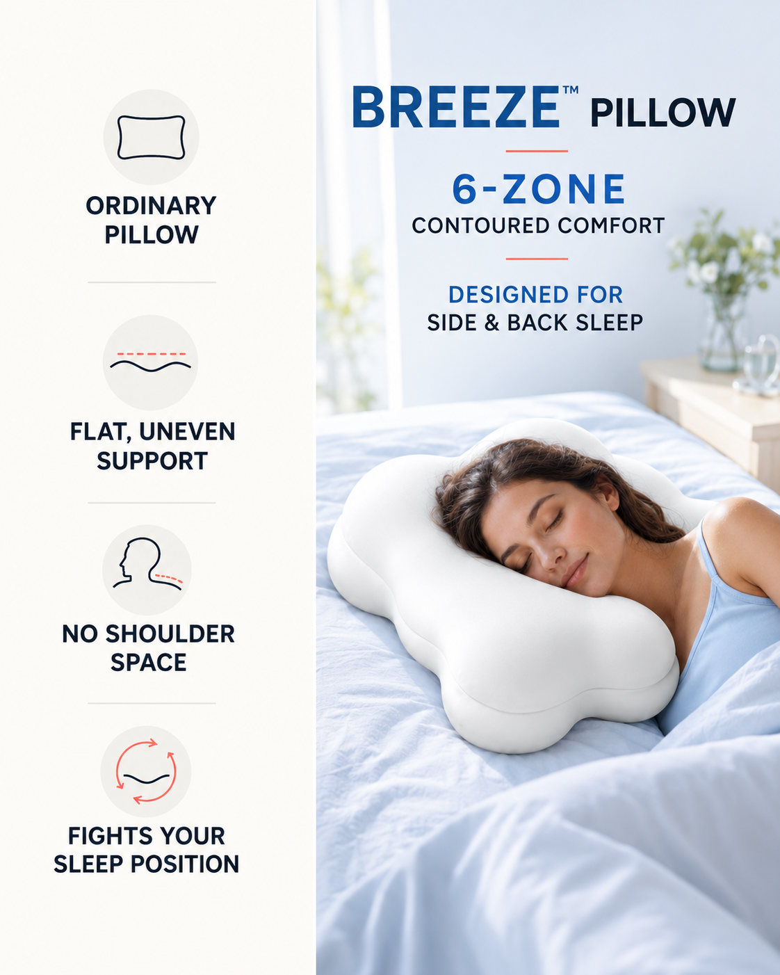 BREEZE Cool Pillow – Sleep Better, Naturally.