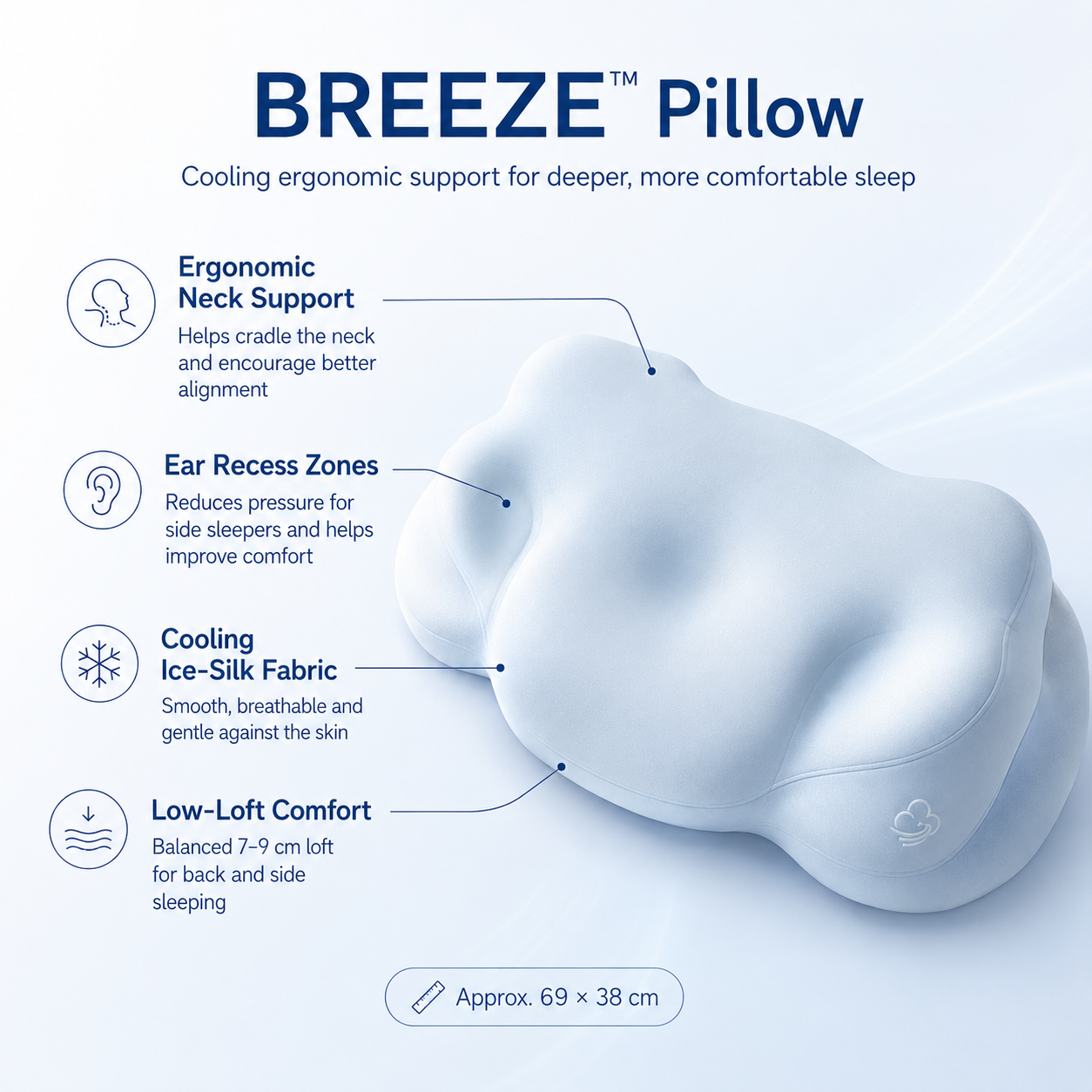 BREEZE Cool Pillow – Sleep Better, Naturally.
