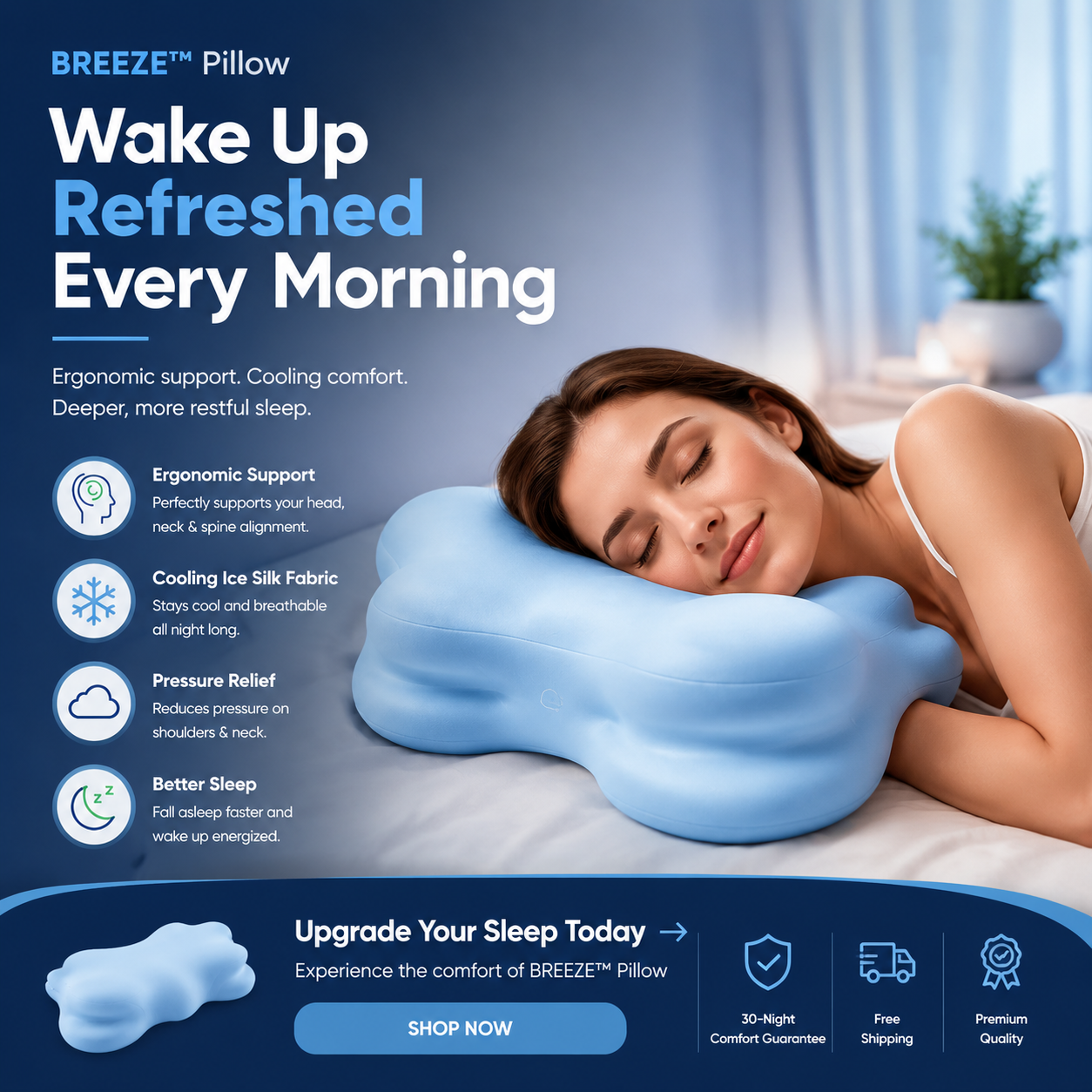 BREEZE Cool Pillow – Sleep Better, Naturally.